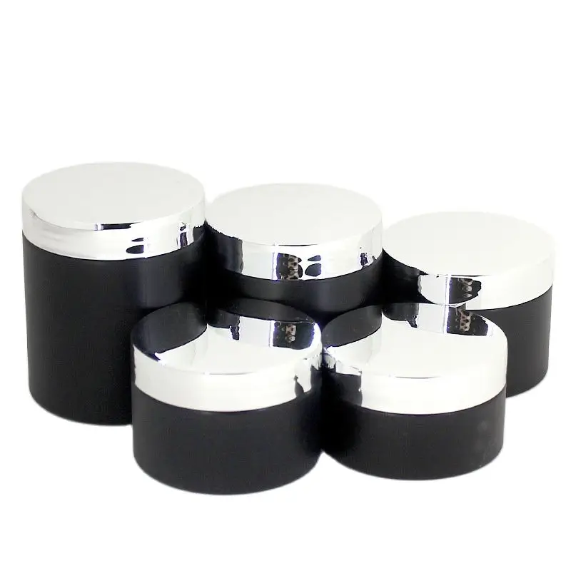 Matte Black Makeup Containers Shiny Gold Lid Empty Wide Mouth Bottle Plastic Cosmetic Pot Cream Jars 100G 120G 150G 200Gl 250G