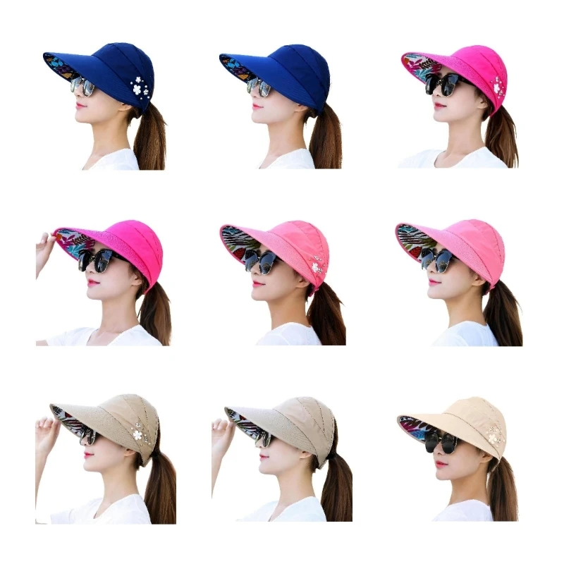 Packable Open Top Sun Hat with Sun Shade Outdoor Hat for Summer Travel Days