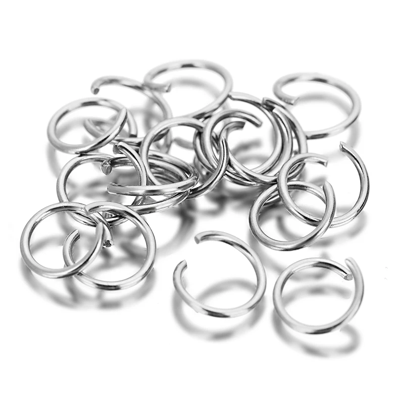 100/200PS /Pack 316L Stainless Steel Open Jump Rings 5/6/7/8/10mm Split Rings Connectors for DIY Jewelry Making Findings