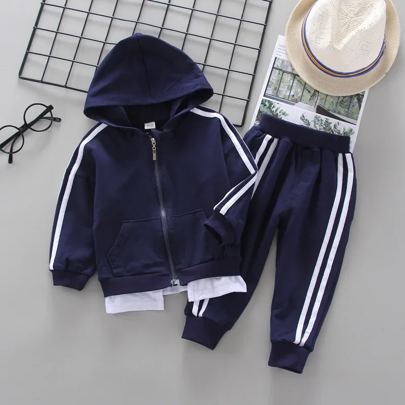 New Spring Autumn Baby Boys Clothes Children Girls Sports Hooded Jacket Pants 2Pcs/Sets Toddler Casual Costume Kids Tracksuits