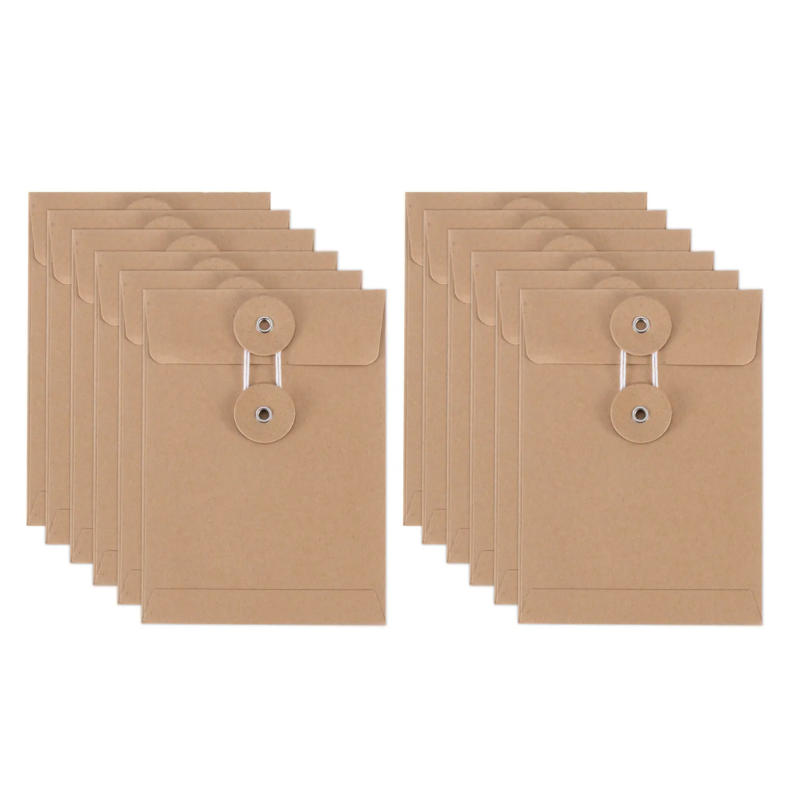 6/12Pcs Kraft Paper Envelope with String Tie Closure 5.5 x 4 Inch Vintage Envelopes File Folder Bag for Card Document Organize