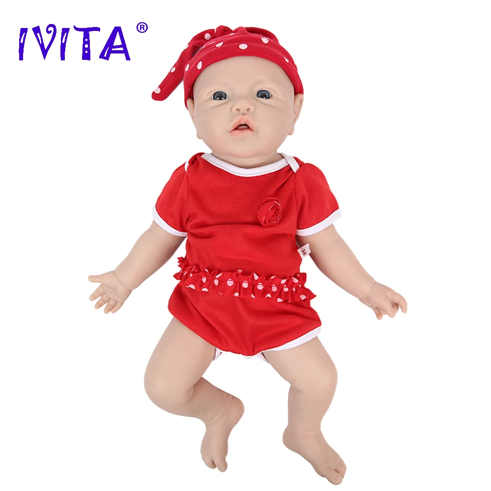 IVITA WG1526 43cm 2.69kg 100% Full Body Silicone Reborn Baby Girl Doll  Realistic Dolls Unpainted DIY Blank Babe Children Toys