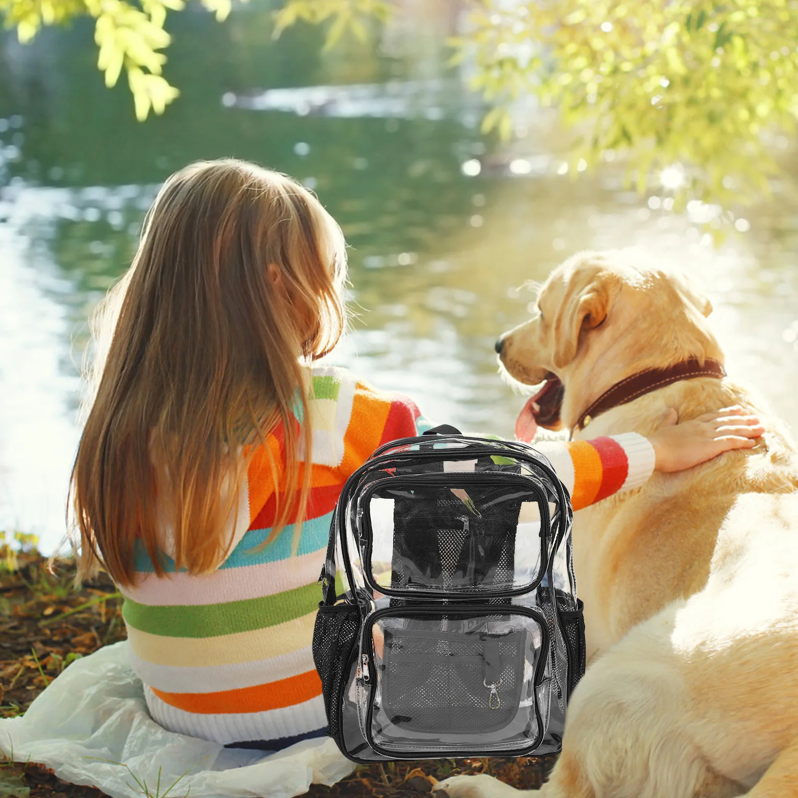 

Clear Large Capacity Waterproof Transparent Backpack Pvc See Through School Book Pack For College Unisex Clear Rucksack For