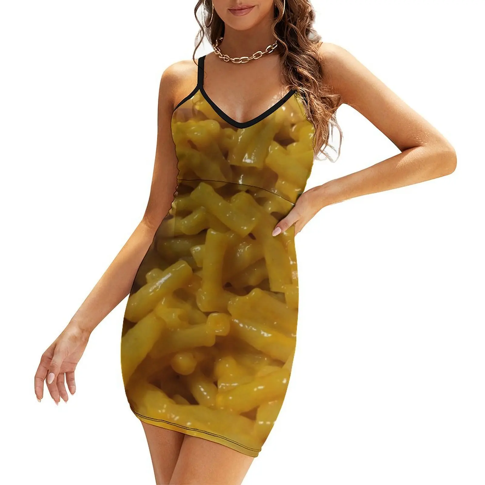 

Mac N Cheese Sling Dress womens clothing dress korean style Evening dresses