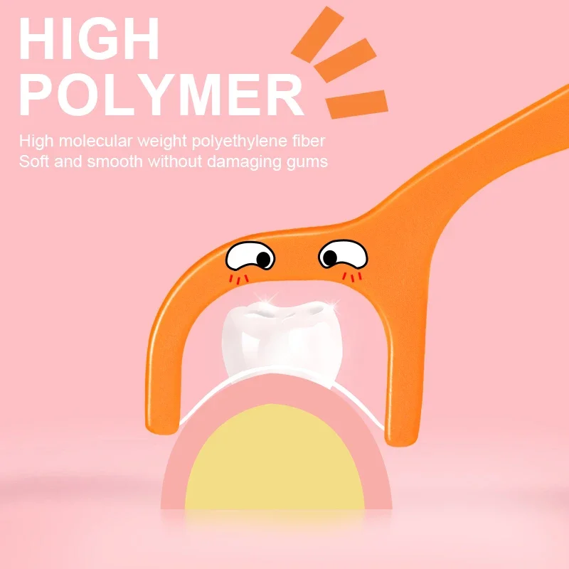 100 العصي الأطفال خيط تنظيف الأسنان برميل الخيط الملون للأطفال علاج دنت تنظيف الأسنان تقويم الأسنان بين الأسنان اختيار #2