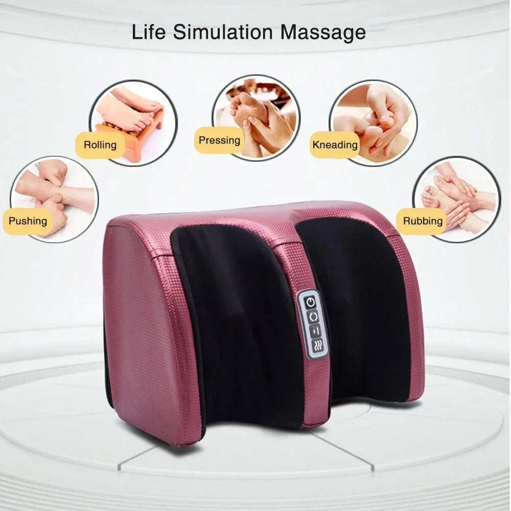 Electric Foot Massager Infrared Heated Roller Shiatsu Knead Relax Calf Deep Muscles Tissue Relief Feet Fatigue Muscle Vibrating