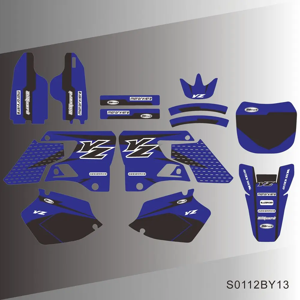 Für yamaha yz125 yz250 yz 125 yz 250 1996 1997 1998 1999 2000 2001 Grafik aufkleber Aufkleber Motorrad hintergrund