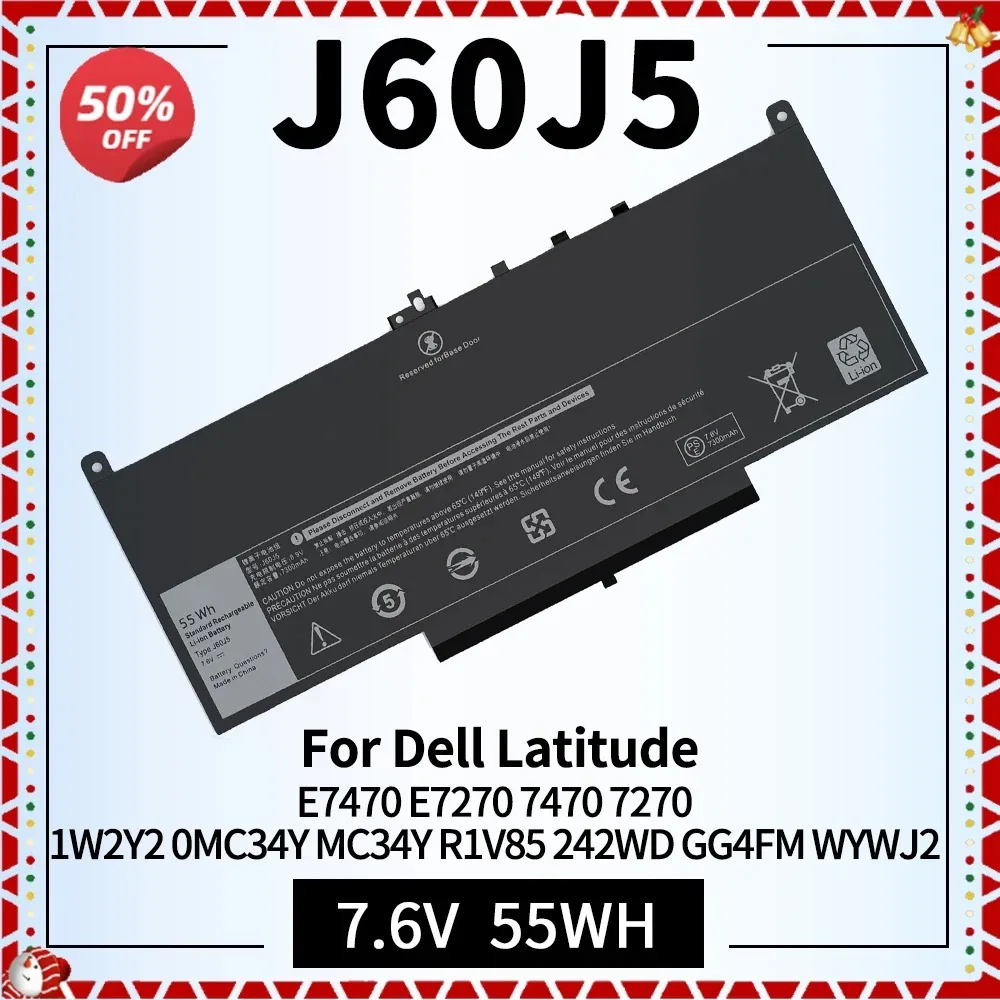 

E7470 E7270 J60J5 Battery for Dell Latitude 7470 7270 Laptop Battery MC34Y R1V85 1W2Y2 0MC34Y 242WD GG4FM WYWJ2 451-BBSX BBSY