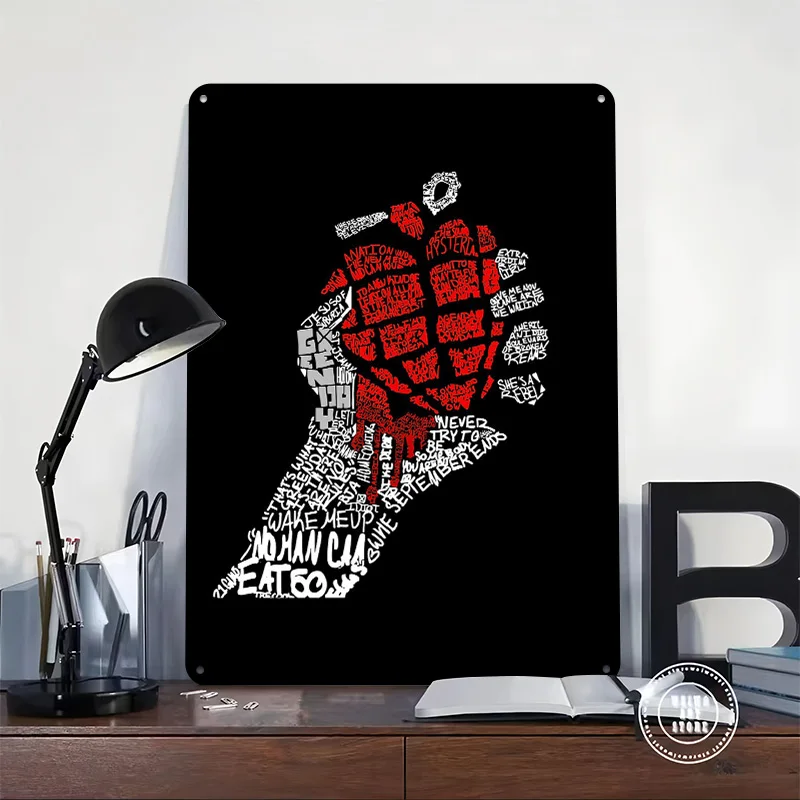 يوم أخضر قنبلة يدوية الطباعة الفن تين تسجيل الجدار ملصق فني عناصر ديكور منزلي فاخر علامات معدنية الرجعية خمر للديكور المنزل