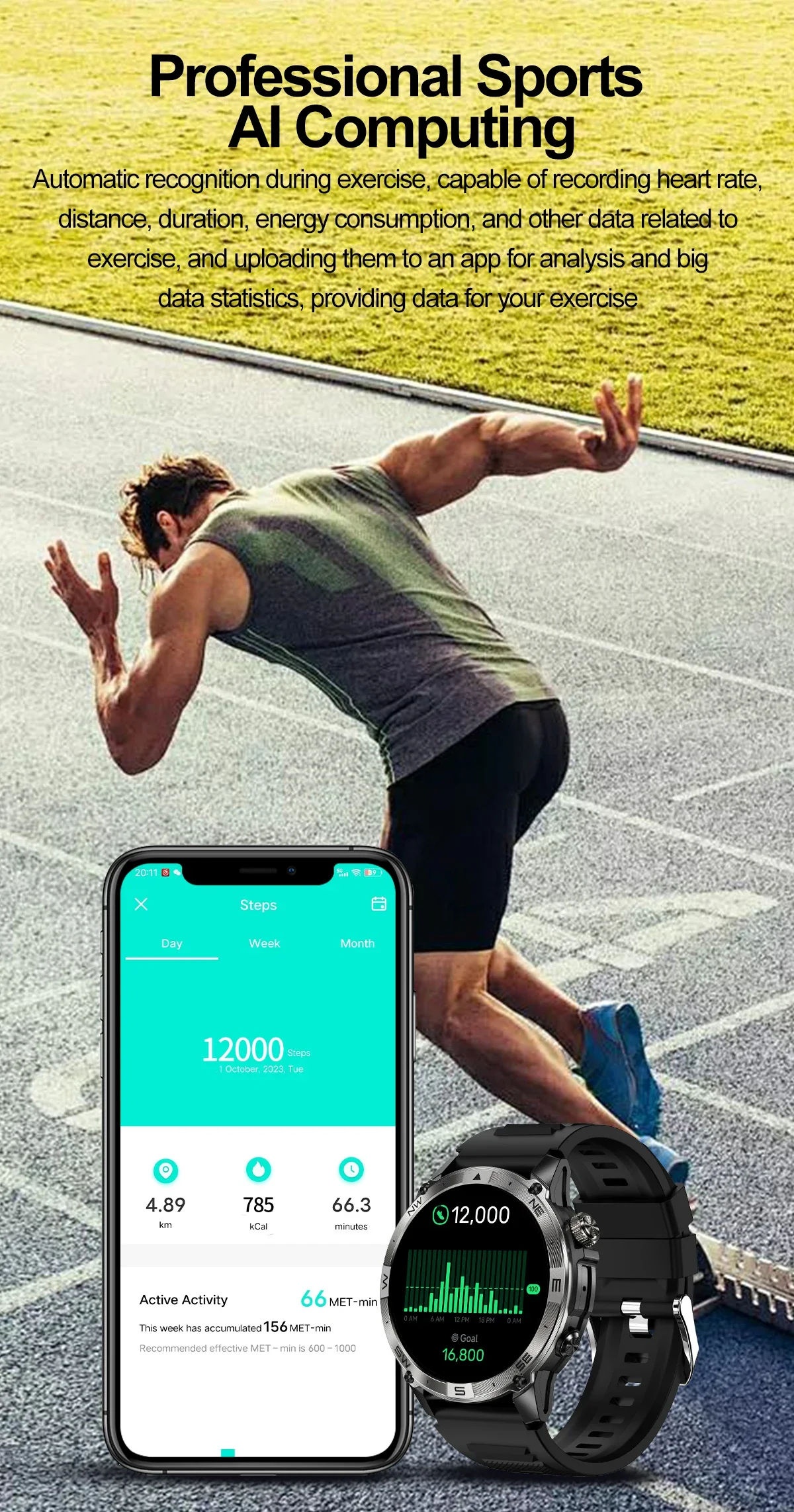 2025 NEUE VWAR ACE GPS-Smartwatch, 5 ATM wasserdicht, integrierter Dualband-GNSS-Kompass, Militär-Sport-Smartwatch für Herren, 2025 Neu – Detail 10