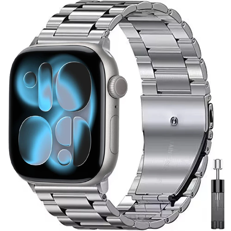 Correa de Metal para Apple Watch Ultra/2 49mm 11 10 42mm 46mm 9 8 7 45mm 41mm pulsera de acero inoxidable iWatch 6 5 4 SE 44mm 40mm