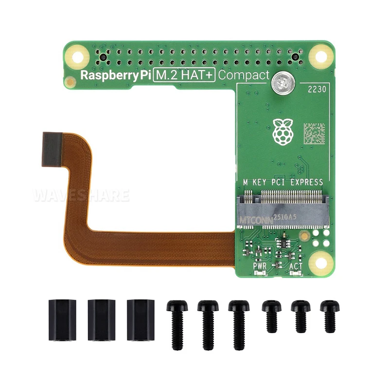 Gorro oficial Raspberry Pi M.2 + compacto para Raspberry Pi 5, compatible con protocolo NVMe, unidad de estado sólido M.2 con factor de forma 2230