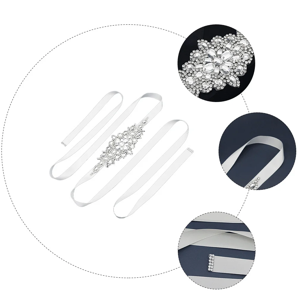 1개 웨딩 벨트 신부용 라인스톤 허리띠 장식용 스타일리시 신부 벨트 웨딩 드레스 액세서리 시크 허리띠