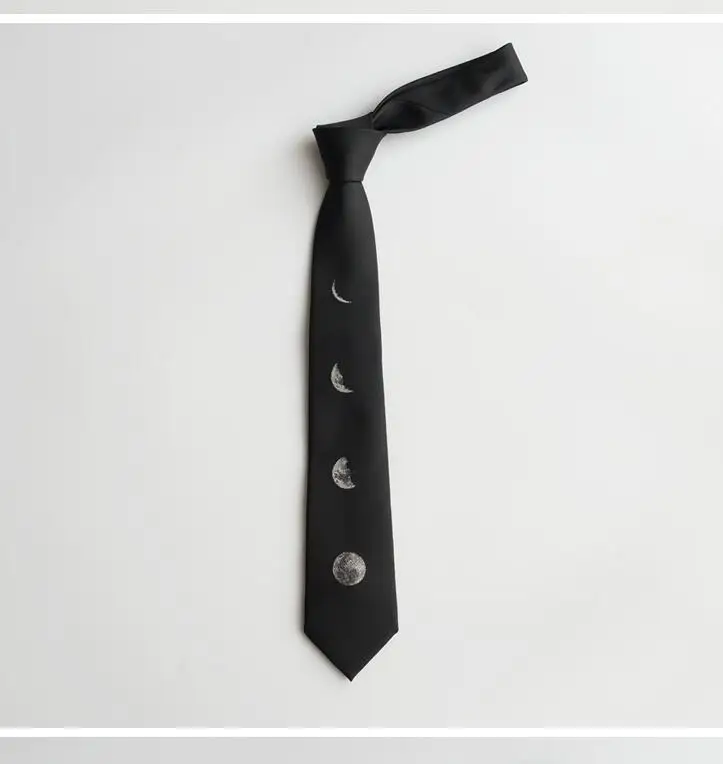 Black Classical Note Tie Hip-Hop Rock Punk Style hombres