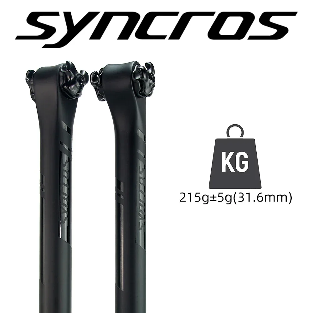 SYNCROS Ultralight Carbon Fiber Bike Seatpost Half Matte Half Gloss Mountain/road Bike Seat Post Light Seatpost 27.2/30.8/31.6mm