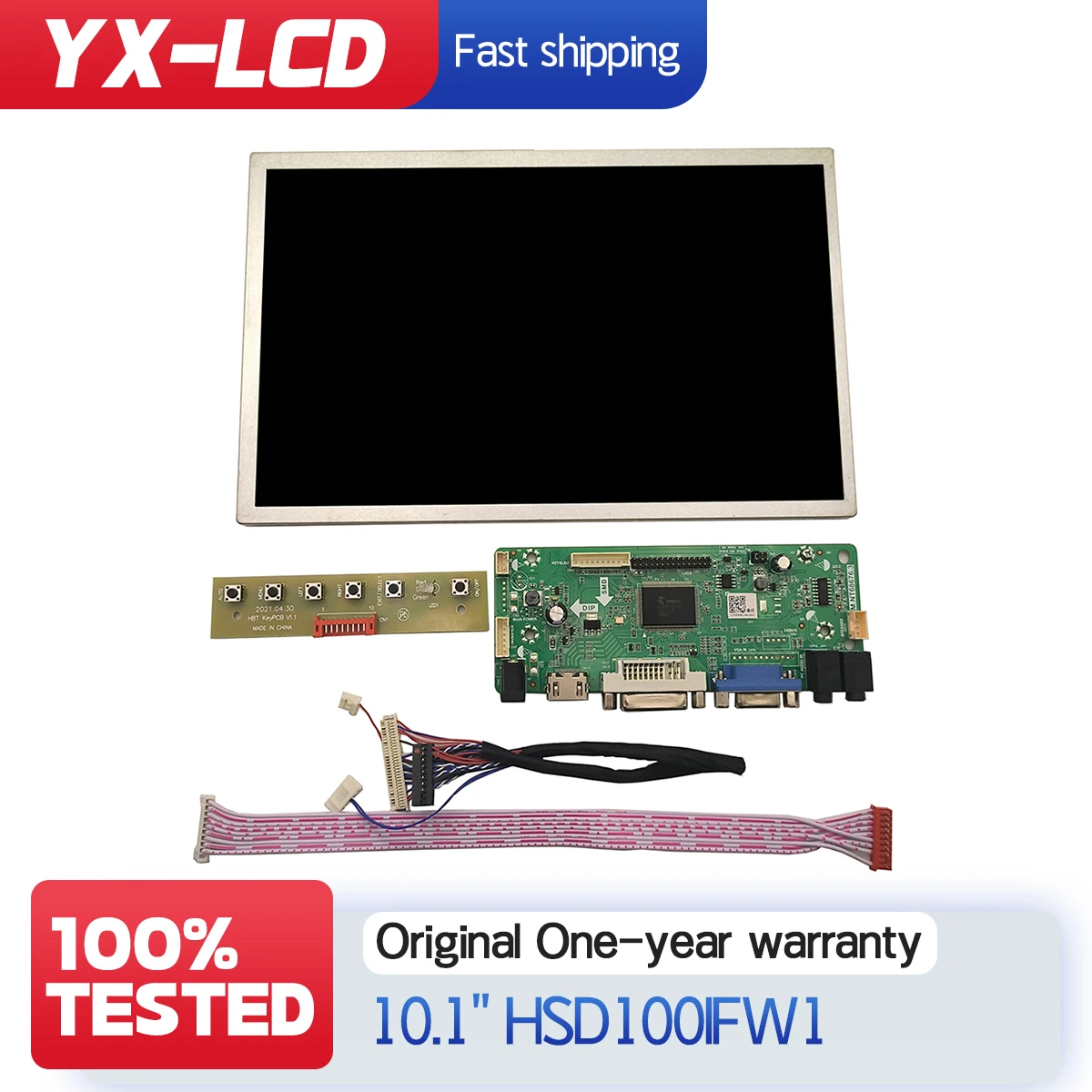 

10.1 Inch HSD100IFW1 HSD100IFW4 A04 Laptop Lcd Screen replacement Display Panel 1024x600 30 pins