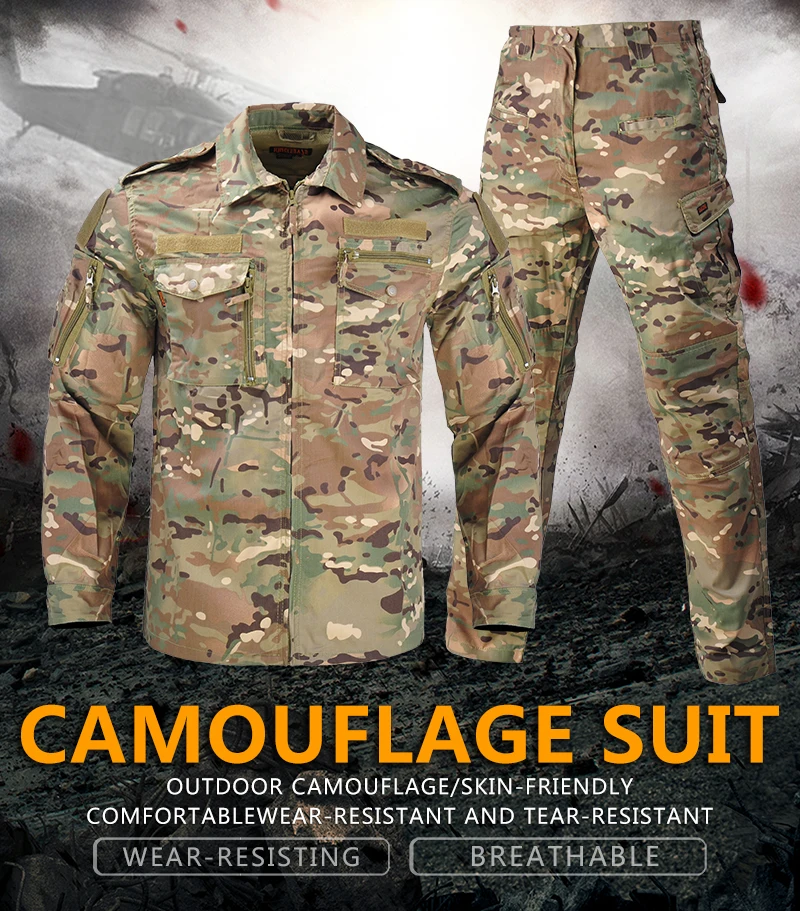

Uniform Camo Tactical combat Set Hunting Suit Uniforme Tactical Suits Airsoft Men Clothing Working Clothes