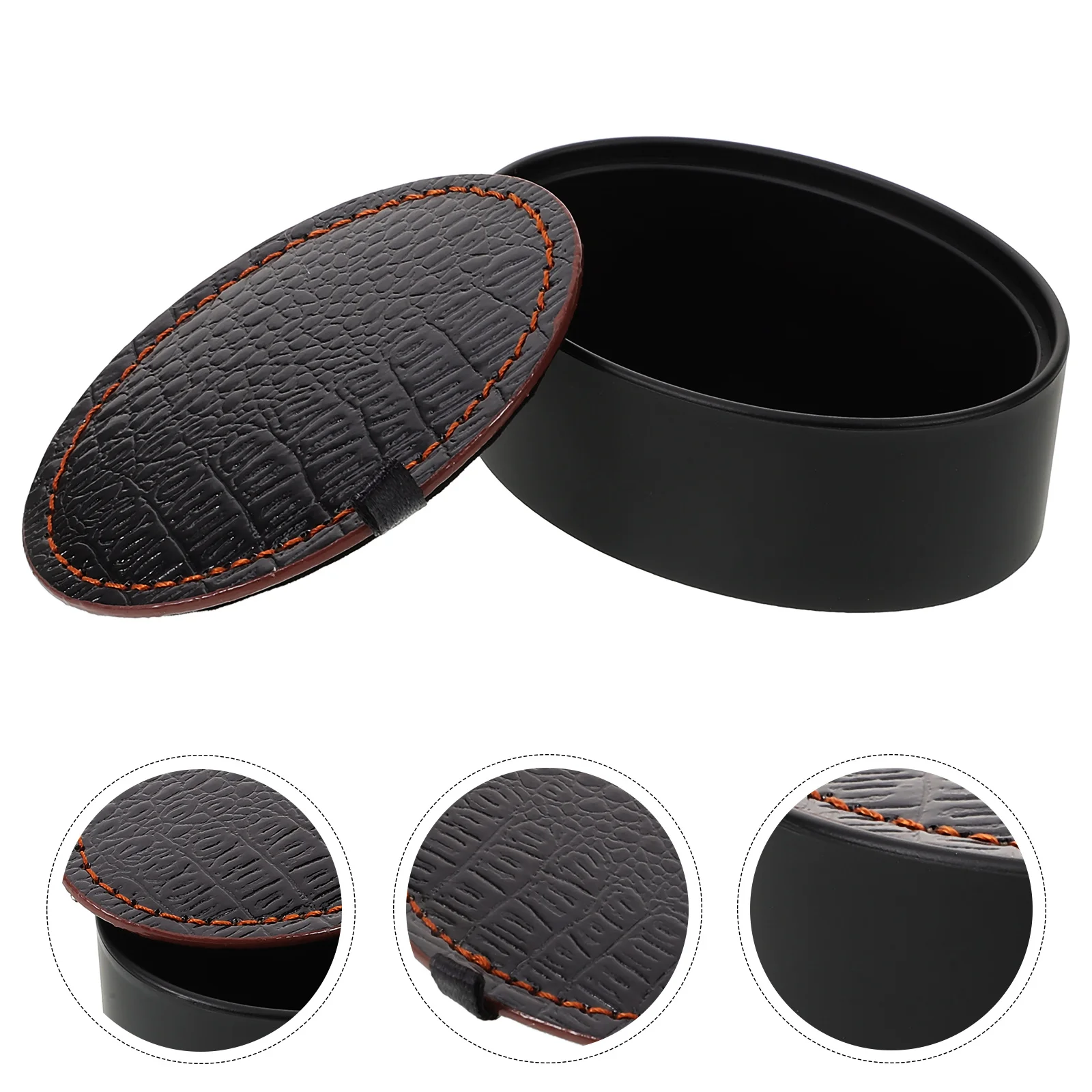 

PU Small Cufflink Gift Box Jewelry Display Case Rounded Keepsake Sleeve Button Storage Box Portable Organizer Jewelry Packaging