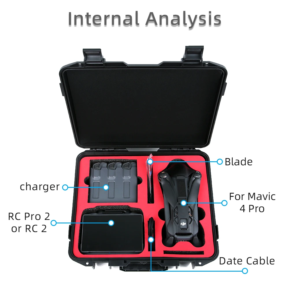 حافظة حمل لـ DJI Mavic 4 Pro صندوق مقاوم للانفجار حافظة صلبة محمولة لـ Mavic 4 Pro RC 2/RC Pro 2 ملحقات طائرة التحكم بدون طيار #4