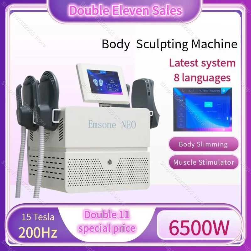 2025 EMS Body Sculpting Machine Emsone NEO Professional Slimming 15 Tesla 6500W RF HIEMT Weight loss Muscle Stimulation