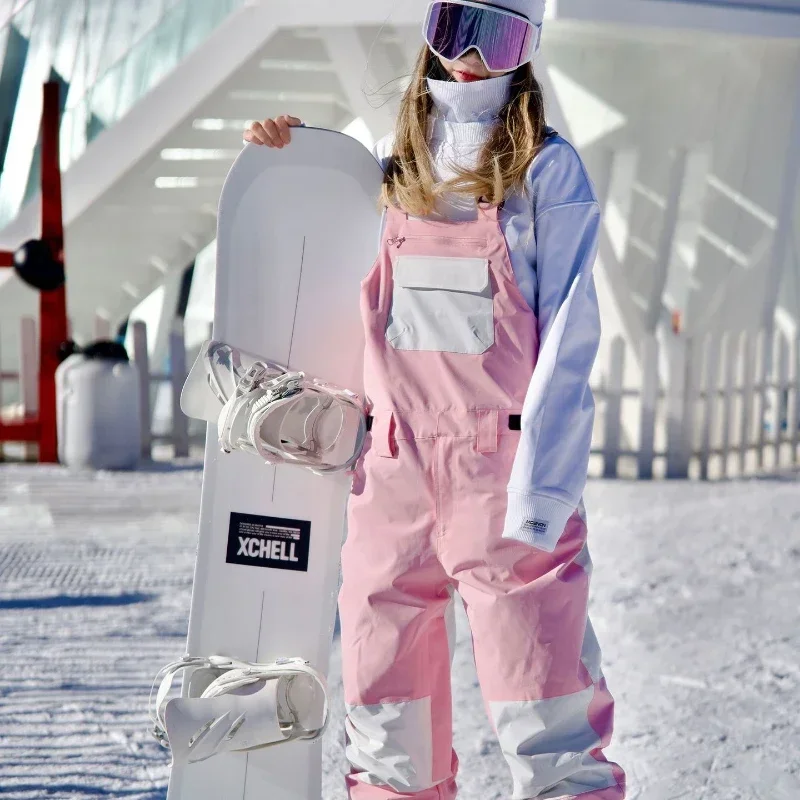 Pantalones de esquí deportivos para hombres y mujeres, monos de esquí impermeables a prueba de viento, pantalones de correa para snowboard al aire libre, invierno, nuevo, 2025