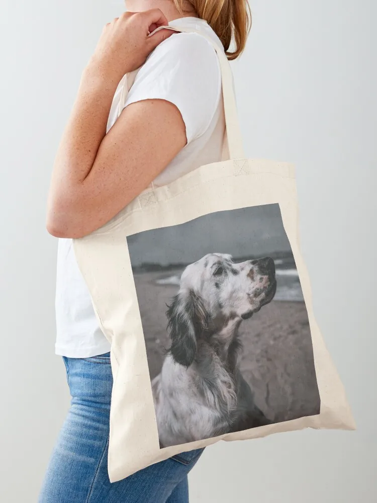 English Setter Portrait Photo Tote Bag tote bag screen canvas bags Canvas Tote Bag