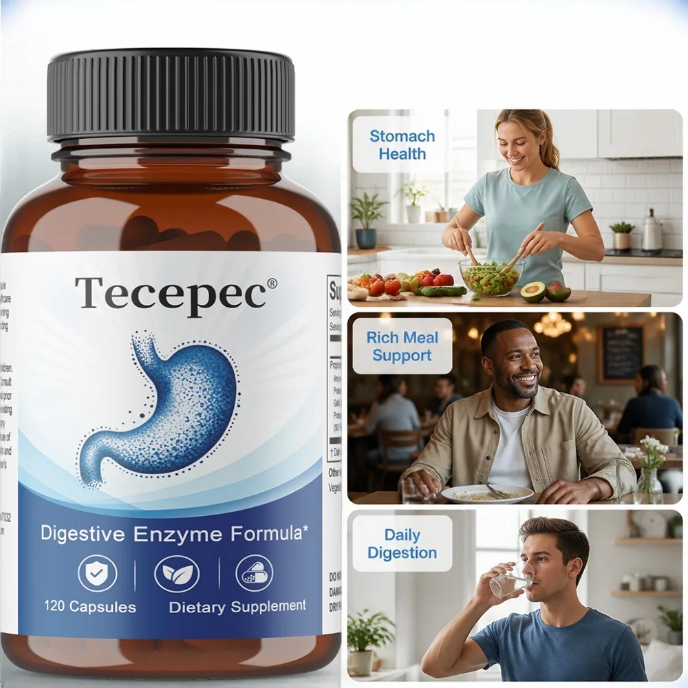 Natural Digestive Enzyme Supplement for Bloating, Helps Break Down Proteins, Carbs To Ease Gas, Relieve Post-meal Bloating