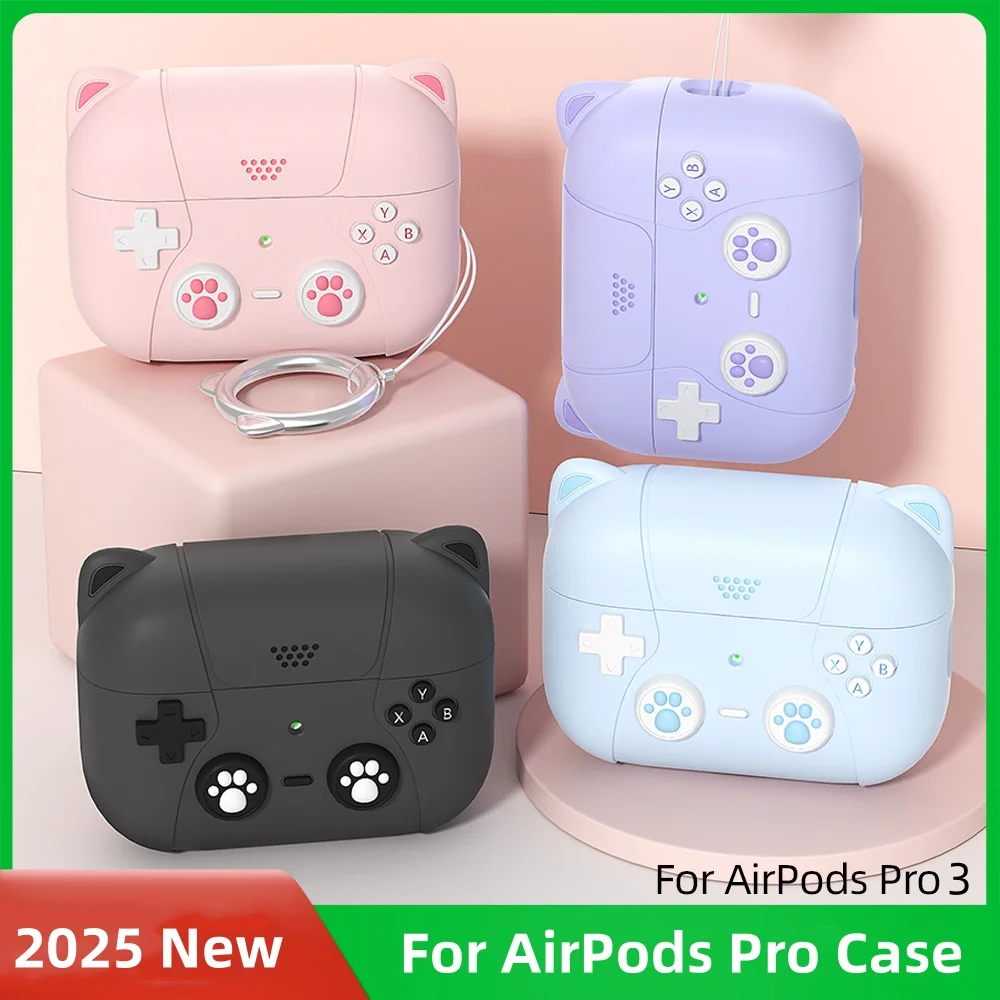 2025 für AirPods Pro 3 Fall Anime Katze drahtlose lade Silikon Zubehör Abdeckung Nette Kawaii Schutz Für AirPods Pro 3 fall