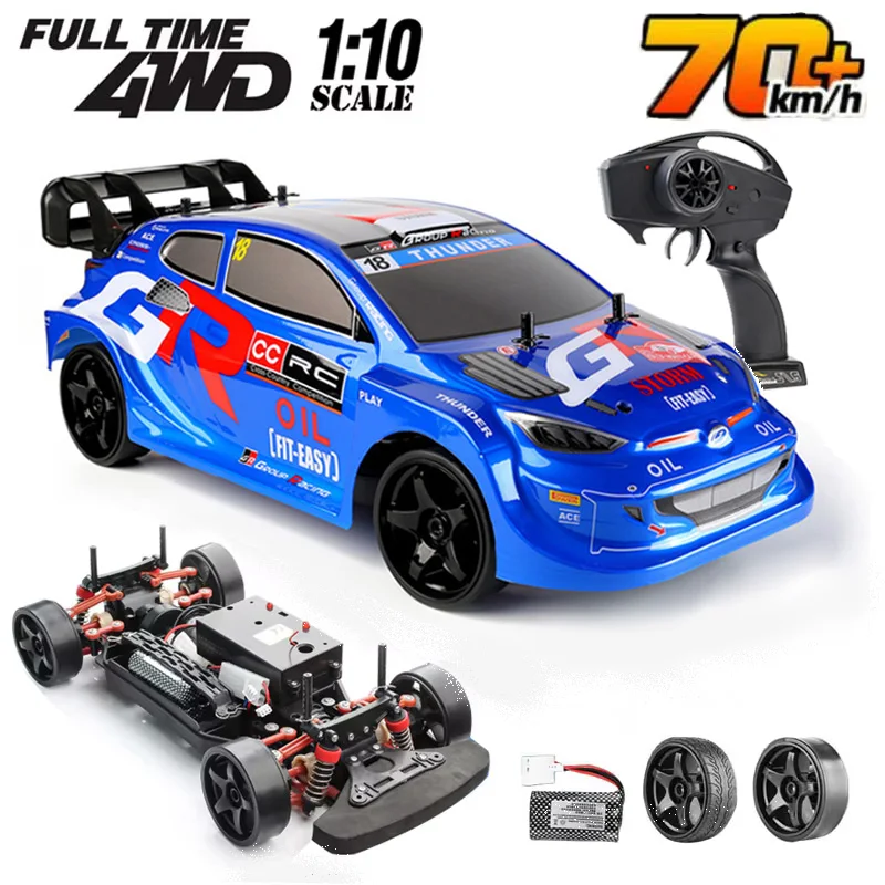 Upgraded 1:10 Two-stage Acceleration 70 Km/h High-speed Drift Remote Control Car 2.4G 4WD Remote Control Off-road Car Kids Gift