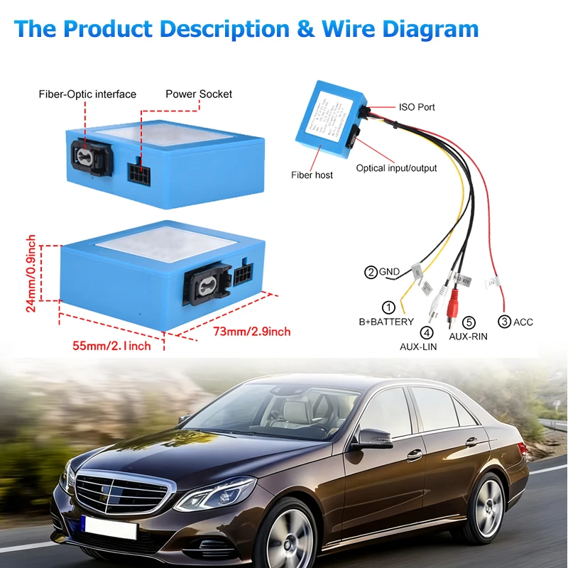 BMW, 메르세데스 벤츠 ML GL R CLK S W221, 아우디, 포르쉐 AUX 차량용 광섬유 디코더 박스 앰프 어댑터 BOSE 오디오