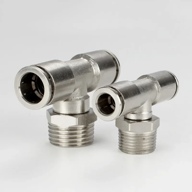 Quick Twist Connector The Copper-plated Pneumatic Connector PB8-02 3 Way Air Hose Quick Fitting