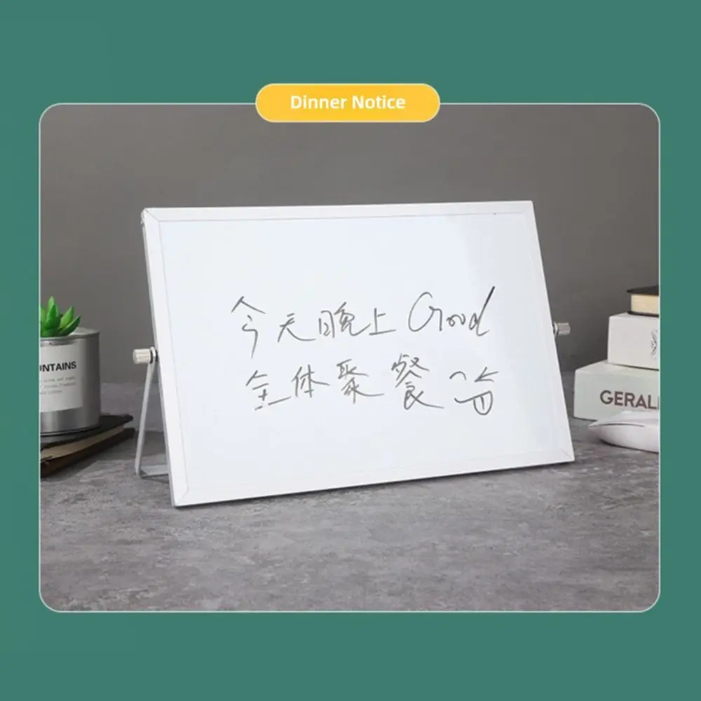 Tableau blanc de bureau pliable et réglable, Double face, avec support, tableau d'écriture, tableau d'affichage effaçable pour la maison