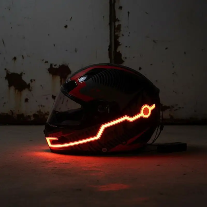 LED Motorcycle Helmet Accessory Light 1 Set Self-Adhesive Reflective Luminous for Night Riding Warning