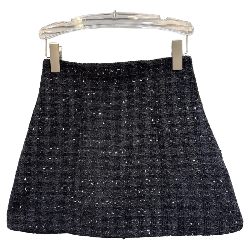 2025, Winter-Neuer Stil, Tweed-Anti-Exposition-Kurzrock, A-Linie, hohe Taille, figurbetonter Röcke für Damen und Herren