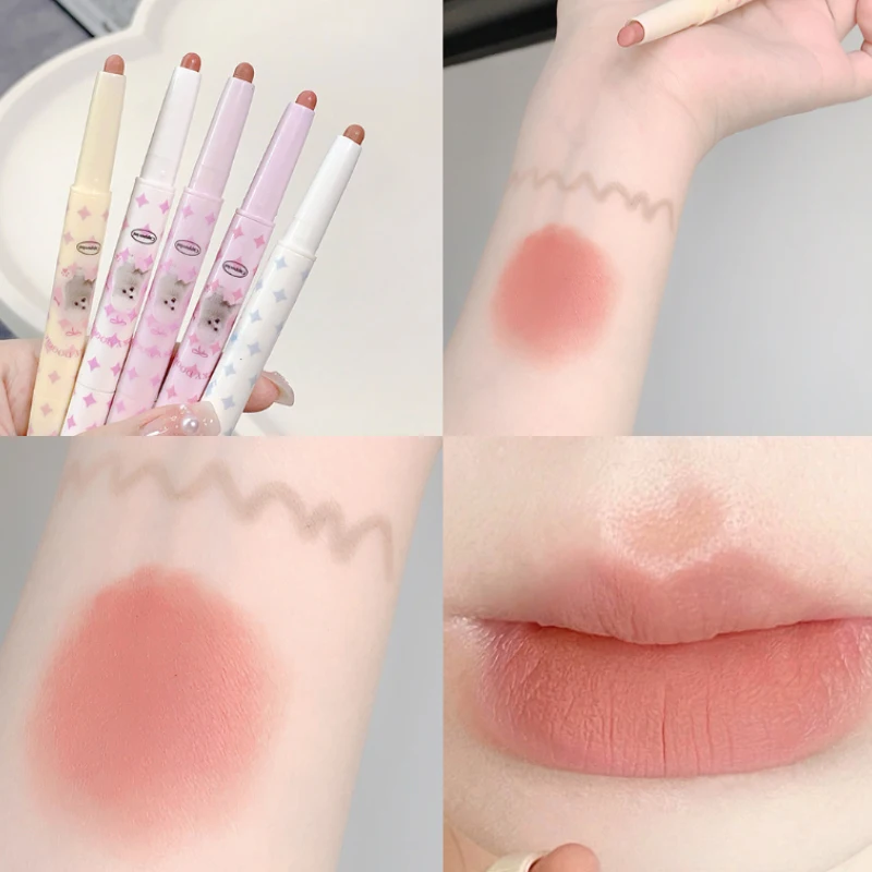 ดินสอเขียนขอบปากสองหัวสำหรับนักเรียนร่างรูปร่างริมฝีปากเปลือย