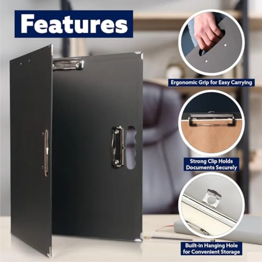 Portapapeles de 18x24 para artistas y arquitectos: carpeta de archivos plegable y tablero de dibujo con 4 clips y protectores de esquinas, pliegues