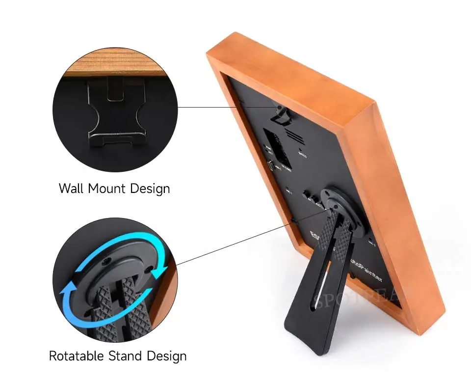 ESP32 S3 شاشة عرض الورق الإلكتروني AI مقاس 7.3 بوصة E6 بالألوان الكاملة مع إطار صور من الخشب الصلب PhotoPainter Deepseek