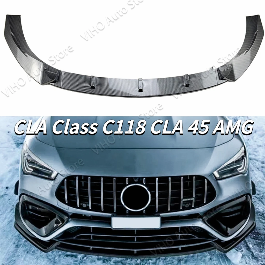 For Mercedes-Benz CLA Class C118 CLA 45 AMG 2019 2020 2021 2022 2023 Front Bumper Lip Splitter Diffuser Body Kit Spoiler Bumpers