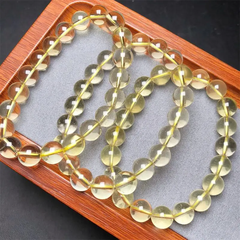 10MM Natural Lemon Citrine Bracelet Women Fashion Charm Crystal Healing Energy Gemstone Yoga Jewelry 1PCS