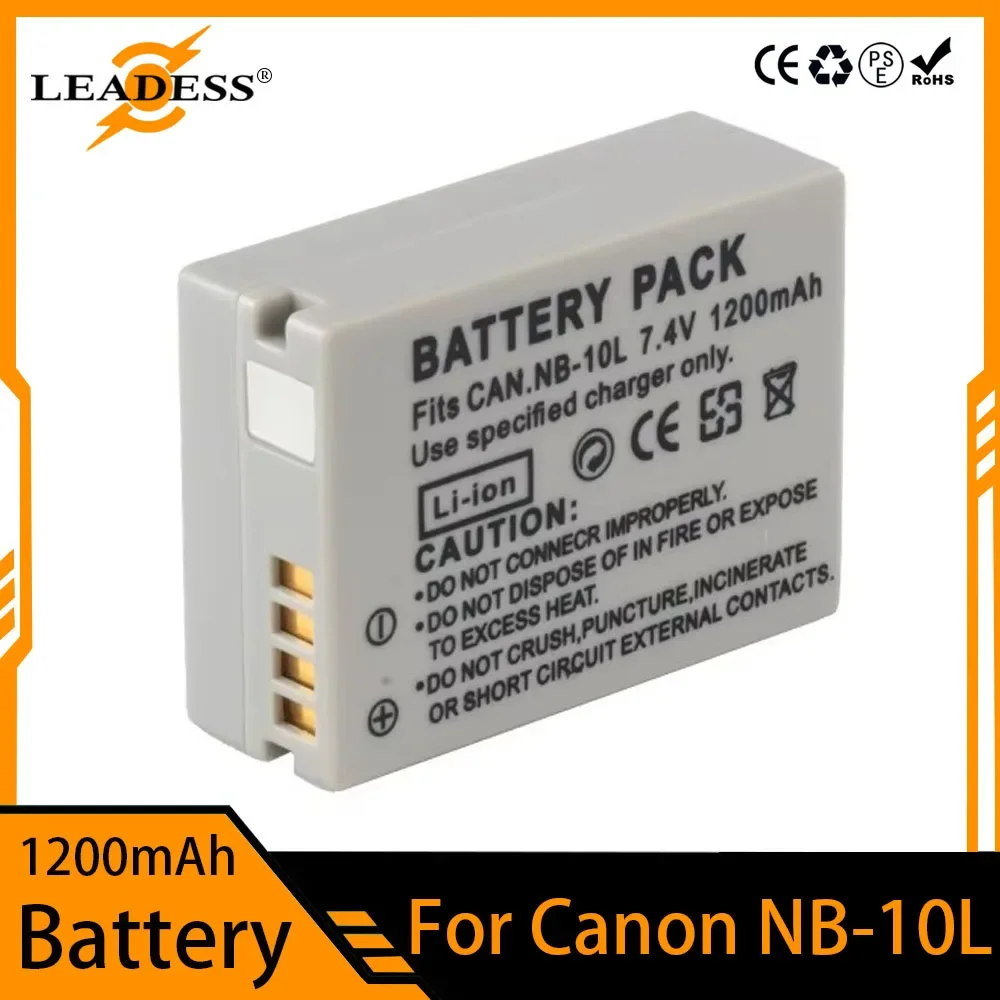 1200mAh NB-10L NB10L Battery for Canon G1X G15 G16 SX40HS SX50HS SX60HS SX40 SX60 HS G3X Camera Rechargeable Lithium Battery