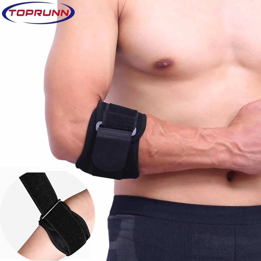 TopRunn 1Pcs Adjustbale Tennis Elbow Brace Support Guard Pads Golfer's Strap Elbow Lateral Pain Syndrome Epicondylitis Brace