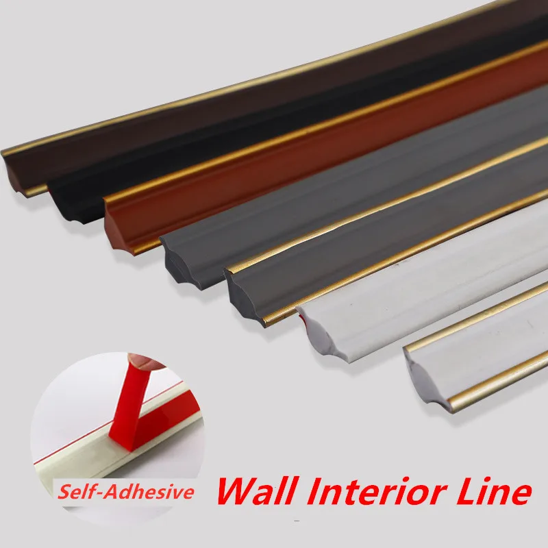 Home Decoration PVC Wall Interior Soft Line Gap Decorative Strip Self-Adhesive Concave Trim Line Ceiling Baseboard Molding Line