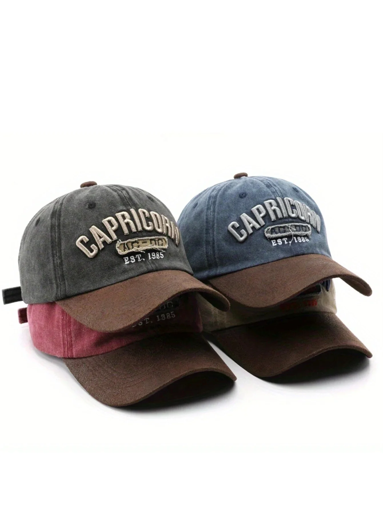 1 unisex all season wearing pure cotton washed Constellation Capricorn fashionable baseball cap with lettering