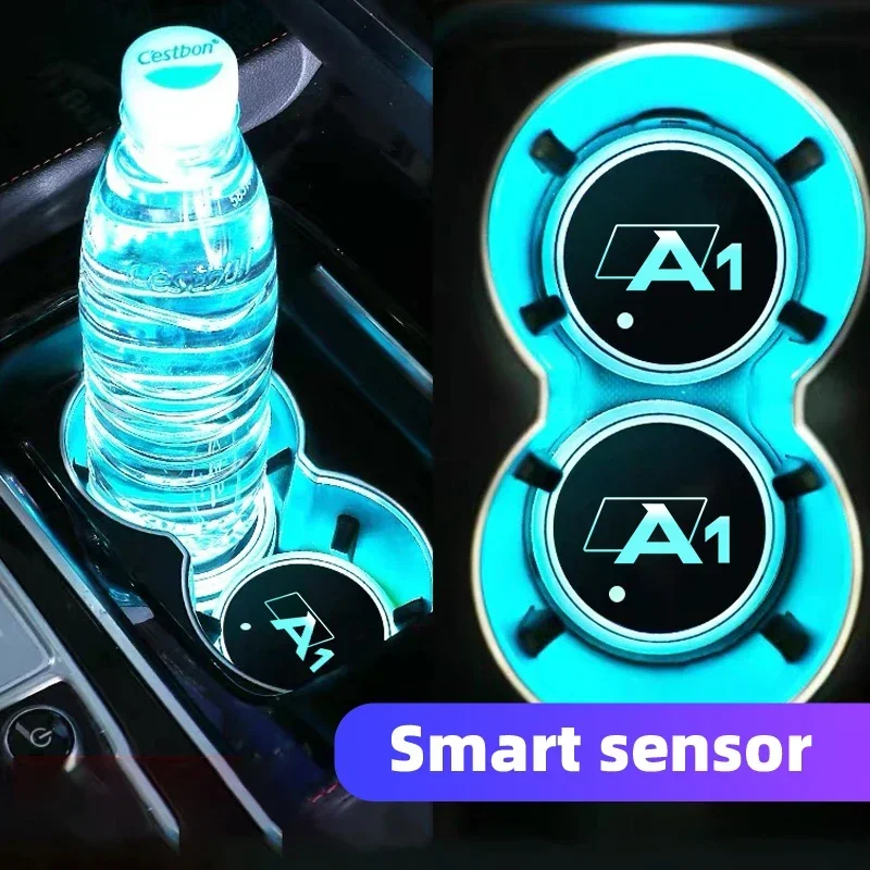 

2025 2 шт. 7 красочных USB светодиодных атмосферных светильников, светящийся держатель подставки для Audi A1 Sportback 8XA 8XF 8X1 8XK GBA, автоматический доступ