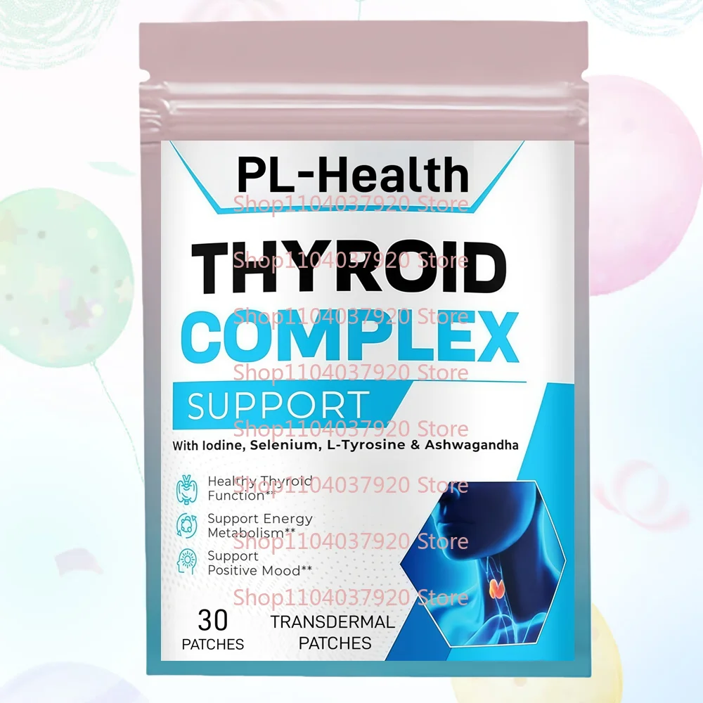 

30 Patches Thyroid Support Transdermal Patches for Women & Men with L-Tyrosine, Selenium for Mood Enhancer, Increase Energy