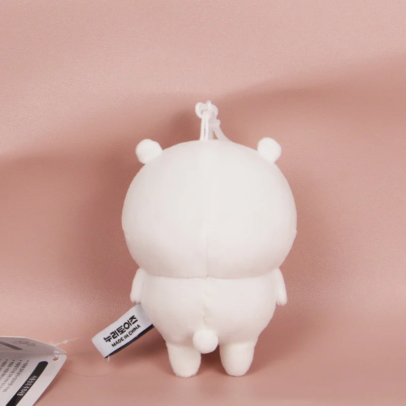 Neuer weißer Bär Plüschtier Schlüsselanhänger Anime Witz Bär Basic Angry Ramen Tee Weiches Stofftier Rucksack Charm Dekoration Geschenke