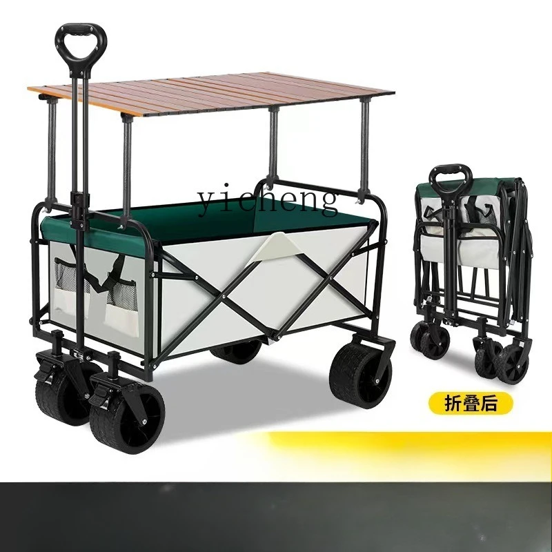 

ZYA outdoor camping trolley camp portable folding cart camping light grocery shopping cart home decor
