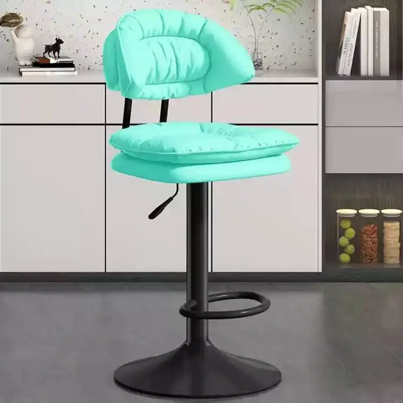 Czarny luksusowy stołek barowy obrotowy wysokiej jakości stołek barowy wodoodporny obrotowy Sillas Para Barra De Cocina Meble