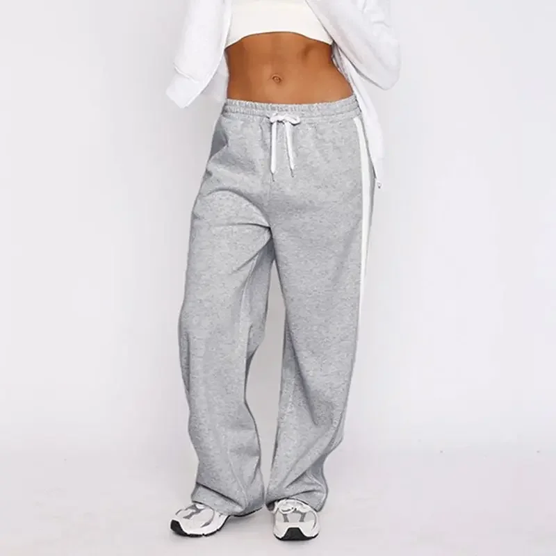 

Deeptown Oversized Vintage Grey Sweatpants Women America Style Sports Casual Baggy Pants Korean Fashion Patchwork Trousers