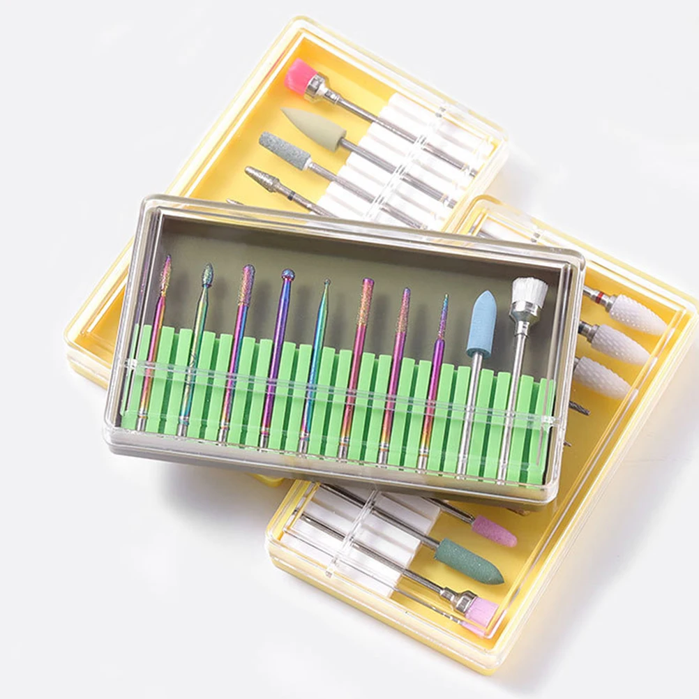 

1 set 1 Set Ceramic Drill Bits Manicure Grinding Head Kit For Acrylic Gel Art Tools Nail Drill Bits Set For Nail Technician